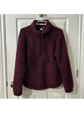 Gap Teddy Bear Sherpa Gorp Core women’s cozy warm extra small wine colour